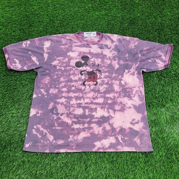 Mickey-Mouse Shirt Womens 2XL 24x27 Purple Bleached Dye - Picture 1 of 11